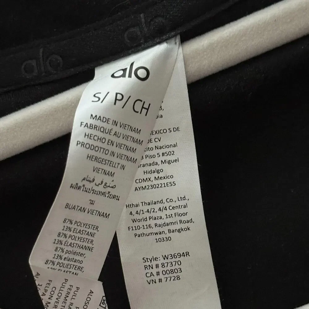 Alo Yoga Alosoft Half Zip Rapid Pullover Top in Black